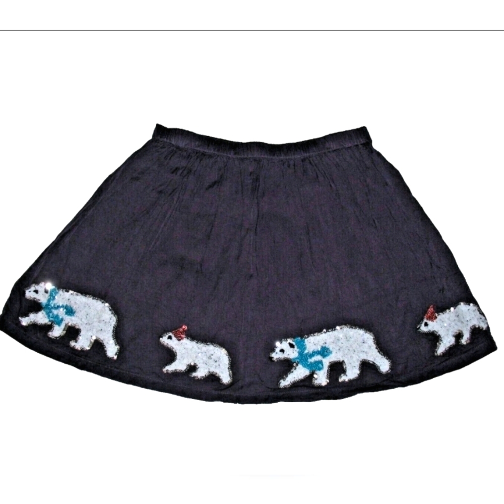 Mini Boden Navy Sequin Polar Bear Design Sz 9/10